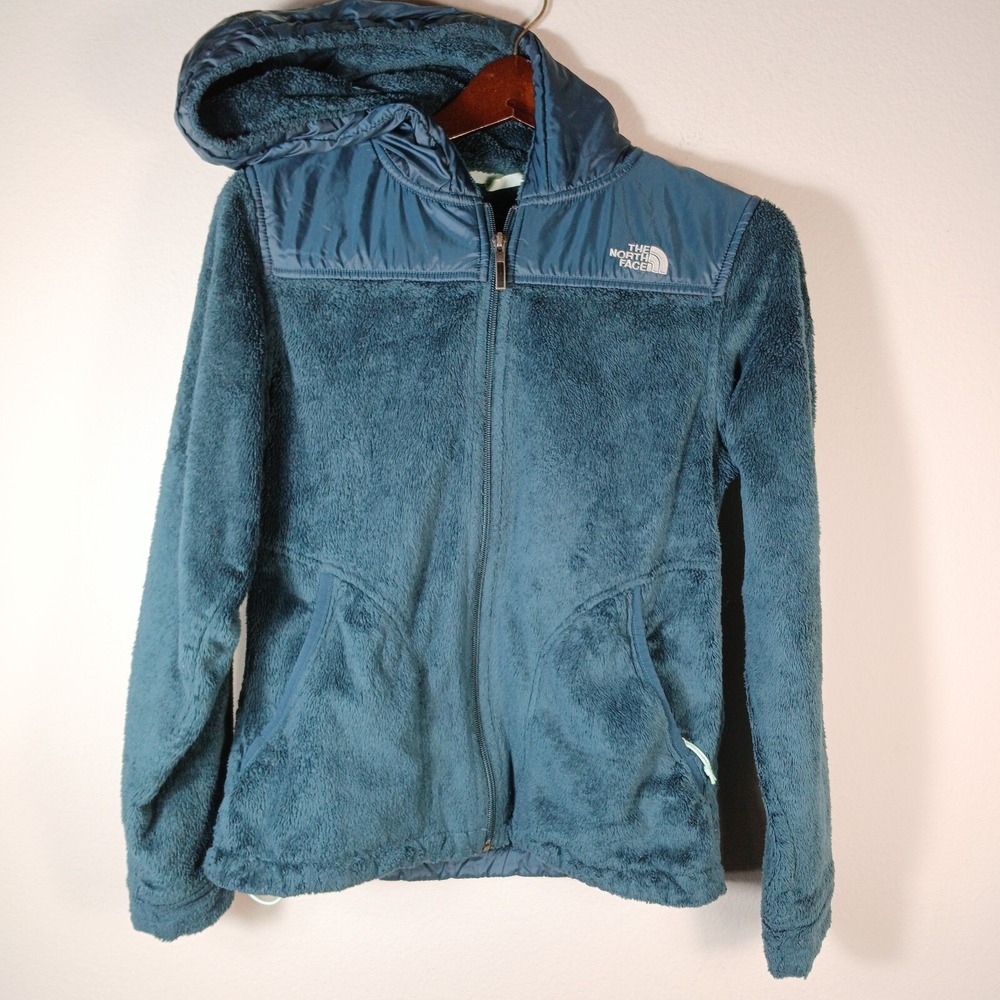 The North Face Fleece Teal Blue Sherpa Full Zip Jacket Women's Size Small - BB43